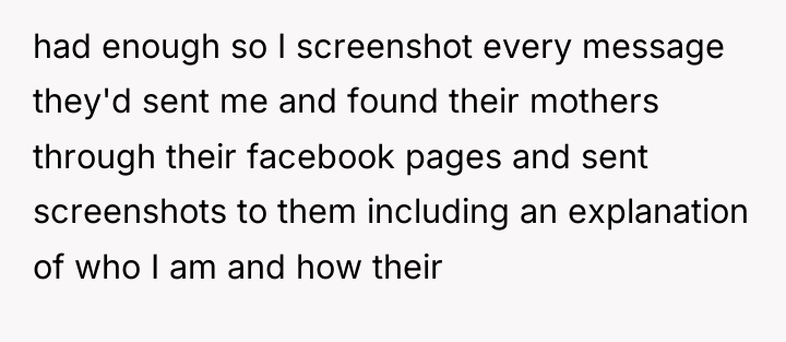 had enough so I screenshot every message they'd sent me...