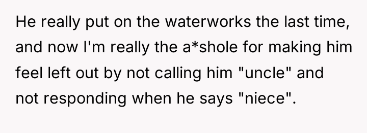 He really put on the waterworks the last time, and...