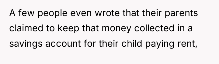A few people even wrote that their parents claimed to...