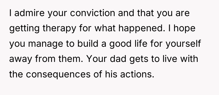 I admire your conviction and that you are getting therapy...