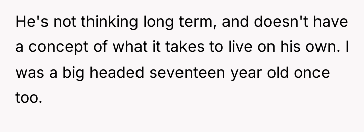 He's not thinking long term, and doesn't have a concept...