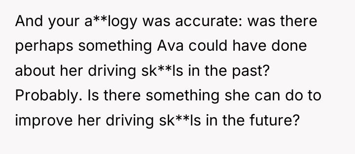 And your a**logy was accurate: was there perhaps something Ava...