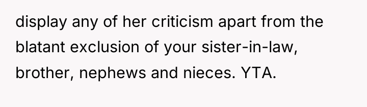 display any of her criticism apart from the blatant exclusion...