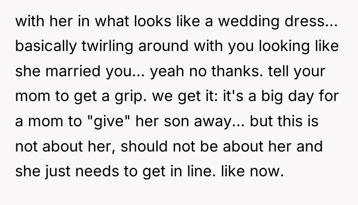 with her in what looks like a wedding dress... basically...