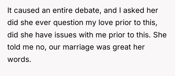 It caused an entire debate, and I asked her did...