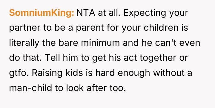 SomniumKing NTA at all. Expecting your partner to be a...