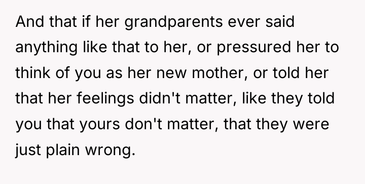 And that if her grandparents ever said anything like that...