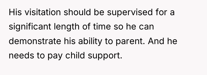 His visitation should be supervised for a significant length of...