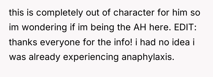 this is completely out of character for him so im...