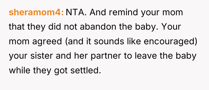 sheramom4 NTA. And remind your mom that they did not...