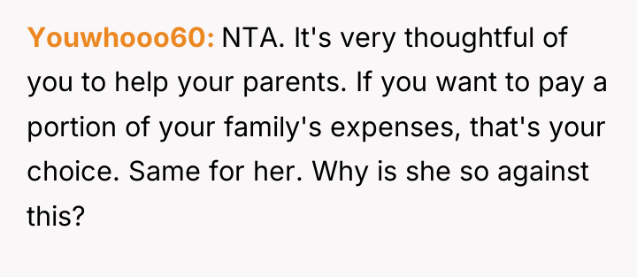 Youwhooo60 NTA. It's very thoughtful of you to help your...