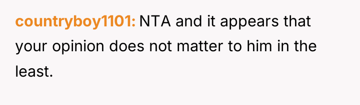 countryboy1101 NTA and it appears that your opinion does not...
