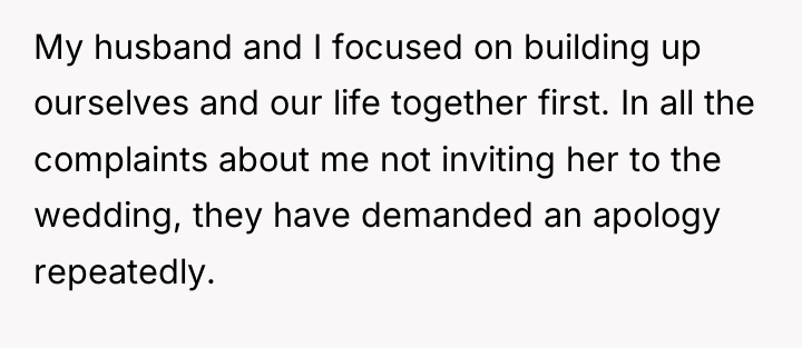 My husband and I focused on building up ourselves and...