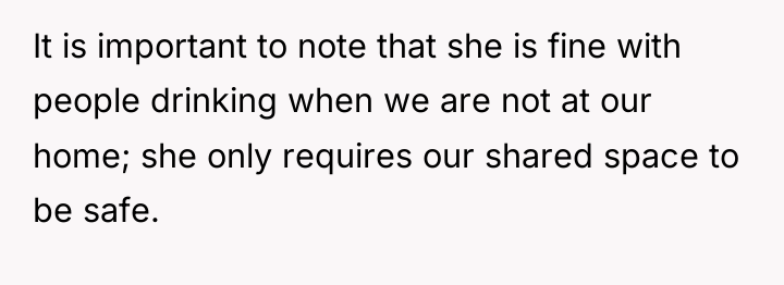 It is important to note that she is fine with...