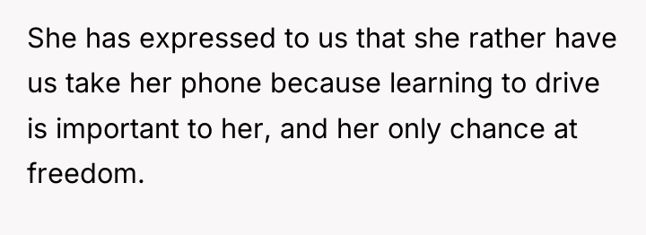 She has expressed to us that she rather have us...