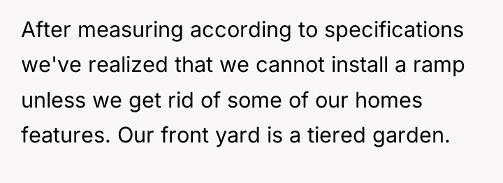 After measuring according to specifications we've realized that we cannot...