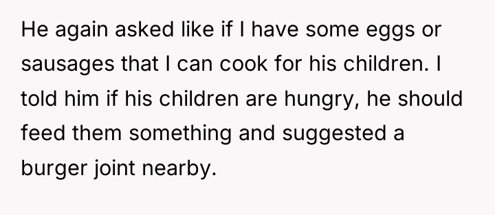 He again asked like if I have some eggs or...