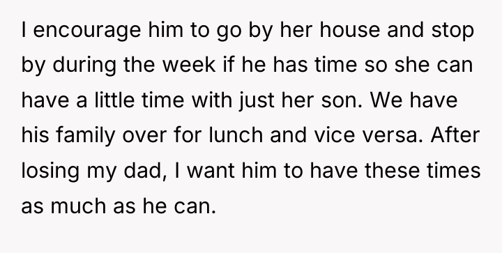 I encourage him to go by her house and stop...