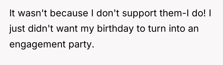 It wasn't because I don't support them-I do! I just...
