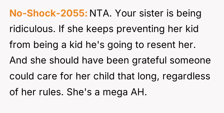 No-Shock-2055 NTA. Your sister is being ridiculous. If she keeps...