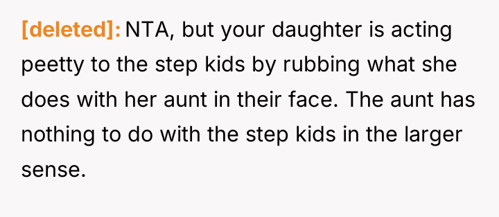 [deleted] NTA, but your daughter is acting peetty to the...