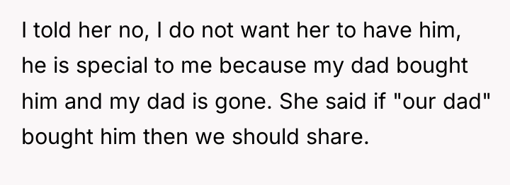 I told her no, I do not want her to...