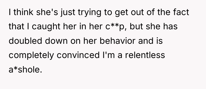 I think she's just trying to get out of the...