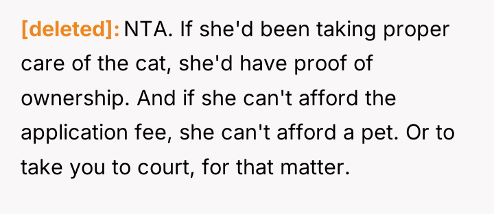 [deleted] NTA. If she'd been taking proper care of the...