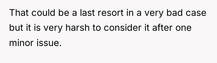That could be a last resort in a very bad...