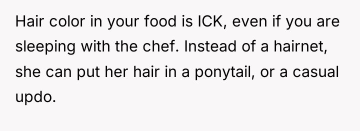 Hair color in your food is ICK, even if you...