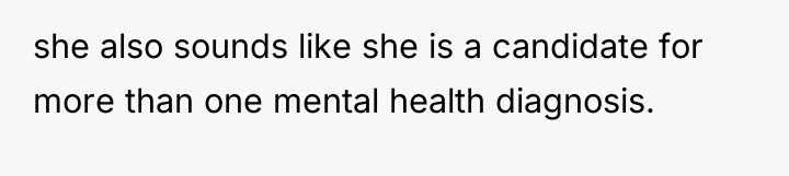 she also sounds like she is a candidate for more...