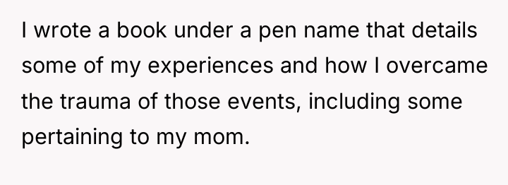 I wrote a book under a pen name that details...