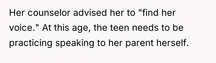 Her counselor advised her to "find her voice." At this...