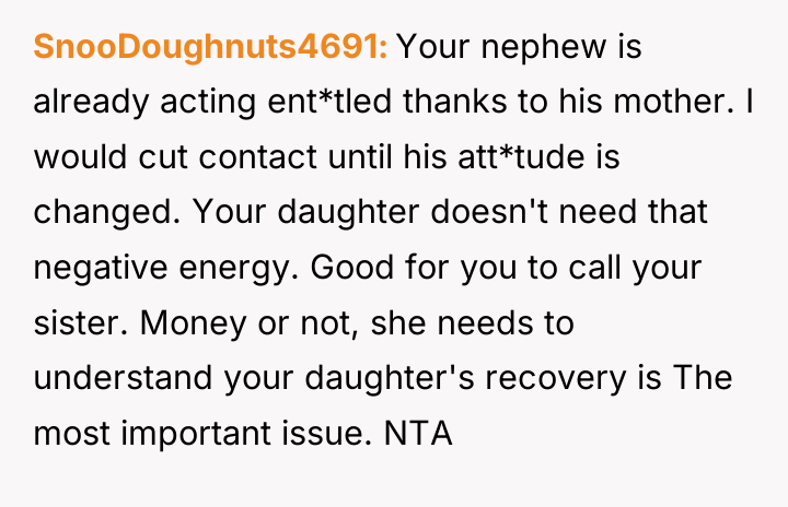 SnooDoughnuts4691 Your nephew is already acting ent*tled thanks to his...