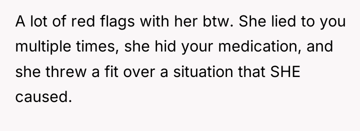 A lot of red flags with her btw. She lied...