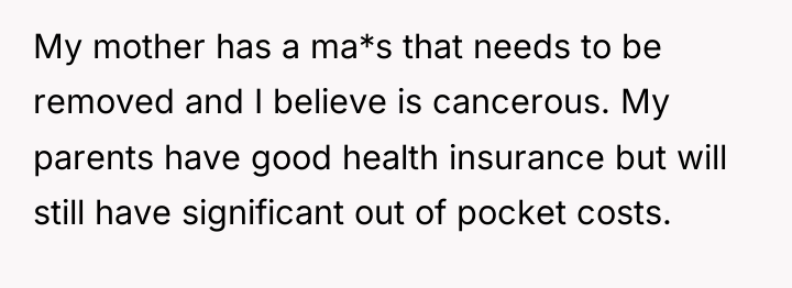 My mother has a ma*s that needs to be removed...