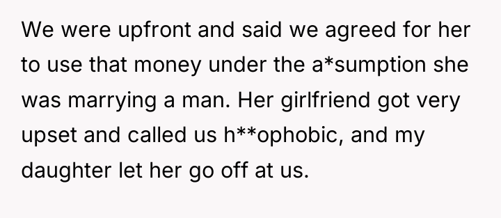 We were upfront and said we agreed for her to...