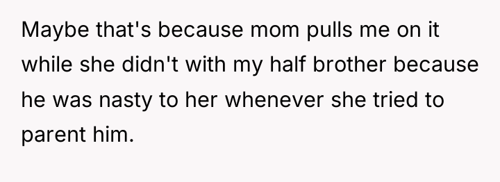Maybe that's because mom pulls me on it while she...
