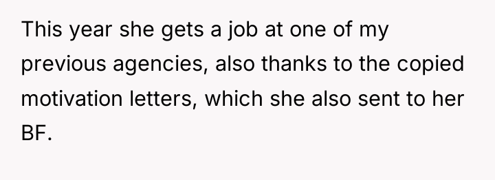 This year she gets a job at one of my...