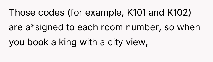 Those codes (for example, K101 and K102) are a*signed to...