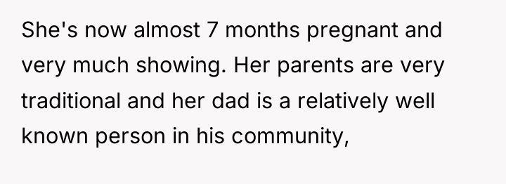 She's now almost 7 months pregnant and very much showing....