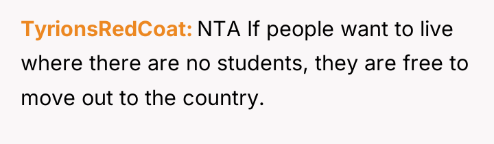 TyrionsRedCoat NTA If people want to live where there are...