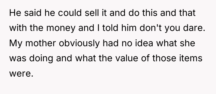 He said he could sell it and do this and...