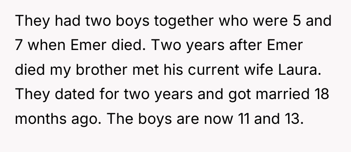 They had two boys together who were 5 and 7...