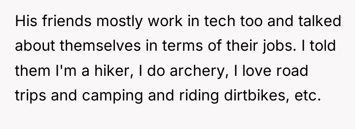 His friends mostly work in tech too and talked about...