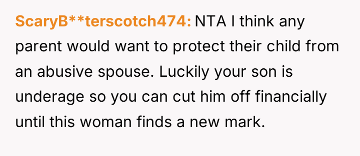 ScaryB**terscotch474 NTA I think any parent would want to protect...