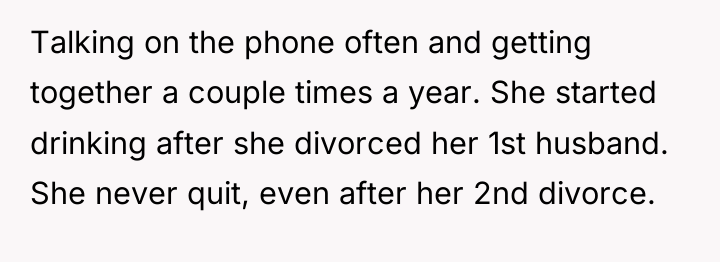 Talking on the phone often and getting together a couple...