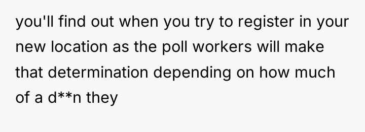you'll find out when you try to register in your...
