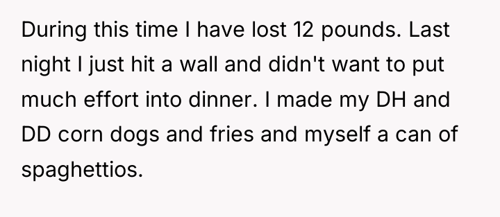 During this time I have lost 12 pounds. Last night...