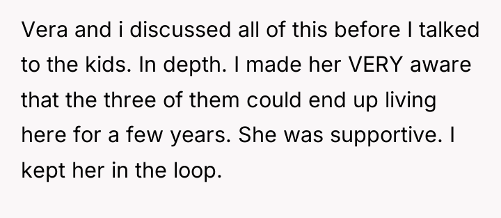 Vera and i discussed all of this before I talked...